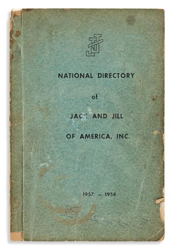 (WOMENS HISTORY.) Jack and Jill of America membership directory from 1958, with a group photo from that years convention.